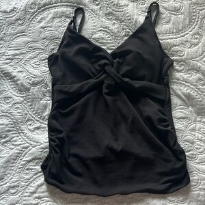 Black maternity nursing tankini top